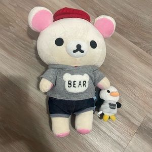 Korilakkuma with penguin plush